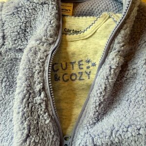 Carter's Soft Lavender Fleece Jacket and Yellow Onesie